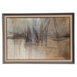 Beaur Bguard ? (modern British) - Seascape - abstract, oil on board, indistinctly signed lower