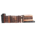 A quantity of 18th and 19th century leather bound library books to include Mercure Britannique by Du