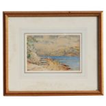 Late 19th century continental school - A Coastal Scene - watercolour heightened with bodycolour,