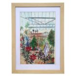 Joyce A Holland BA (modern British) - Garden Centre Interior - watercolour, signed, titled and dated