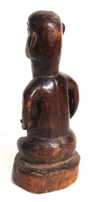 An African tribal art Bakongo funerary figure in the form of a female body with male head, 36cms - Image 2 of 2