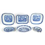 A quantity of Chinese blue & white ceramics to include a pair of shaped rectangular plates decorated