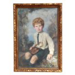 Early 20th century Scottish school - A Full Length Portrait of Anthony Jack Seated on a Rocky