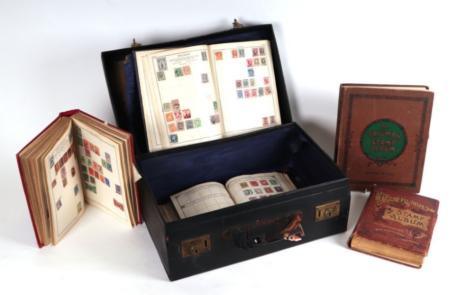 Five stamp albums containing 19th and 20th century GB and World stamps to include Penny Reds,