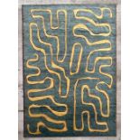 A Robert Stephenson hand made floor size carpet designed by Melissa Wyndham, abstract design, 520 by