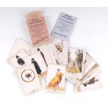 A set of French Tarot or Divination cards depicting 1820's French fashion.
