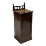 A Victorian pine bedside cabinet with original scumble painted finish, 36cms wide.