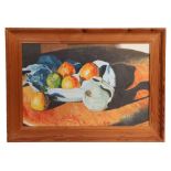 A Brown (modern British) - Still Life of Citrus Fruit in a Bowl - oil on canvas, signed & dated '