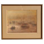 W M Morgan ARCA - Evening Light in the Harbour - pastel, signed & dated '85 lower right, framed &