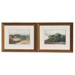 Frank Baker (1873-1941) - A Hilly Landscape - watercolour, signed lower right, 24 by 18cms; together