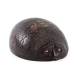 A Georgian period carved coconut shell bug bear in the form of a goblin or hedgehog with human