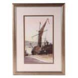 Basil White (20th century British) - Fishing Boat at Low Tide - signed & dated 1994 lower right,