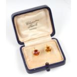 A pair of 14ct gold citrine stud earrings, boxed.Condition ReportAssociated box. the stones seem