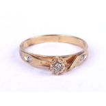 A 9ct gold diamond ring, approx UK size 'N', 1.8g.