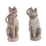 Two 19th century Italian carved lava dog charms, each approx 23mm high (2).Condition ReportThere