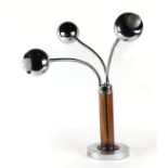 A 1970's Italian design Goffredo Regiani articulated chrome and Perspex Eyeball table lamp, approx