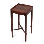 A Georgian style walnut candle stand on square tapering legs, 28cms wide.Condition ReportOne of