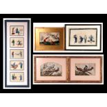 A small collection of five 19th century Chinese watercolour paintings on pith paper depicting the