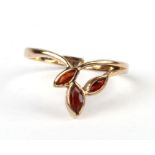 A 9ct gold dress ring, approx UK size 'M', 1.4g.