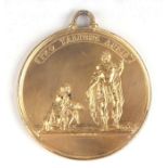 A 19th century gilt bronze medal by T. Pingo, presented to 'Captain Smith Callis, 1742', by King