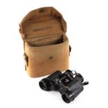 A pair of WWII Kershaw bino-prism No. 2 Mk II binoculars, in original hard canvas case, dated 1943.