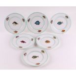 A set of twelve Shelley cabinet plates designed by Roland Ward depicting tropical fish, each 18cms