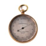 A Negretti & Zambra compensated pocket barometer, No. 27377. 5cm diameter