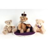A Steiff Elizabeth II Diamond Jubilee commemorative bear; together with Steiff Royal bear and a