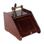 An Edwardian inlaid mahogany coal scuttle, 32cms wide.