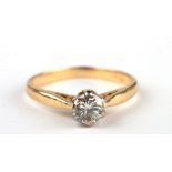An 18ct gold diamond solitaire ring, approx UK size 'J', 2.3g.Condition ReportDiamond is approx