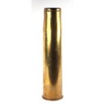 A large brass artillery shell case or umbrella stand. Base diameter 14.5cms (5.75ins) by 61.5cms (