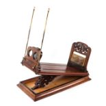 A Victorian figured walnut stereoscopic table top card viewer, 61cms long.Condition ReportGeneral