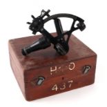 A Kelvin Hughes sextant, serial no: H Crow's Foot O 437, cased, 34cms wide.