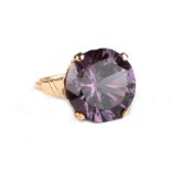 A 9ct gold amethyst set cocktail ring, approx UK size 'N', 7.3g.