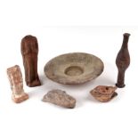 Antiquities. A group of ancient Roman pottery figures and fragments (6).