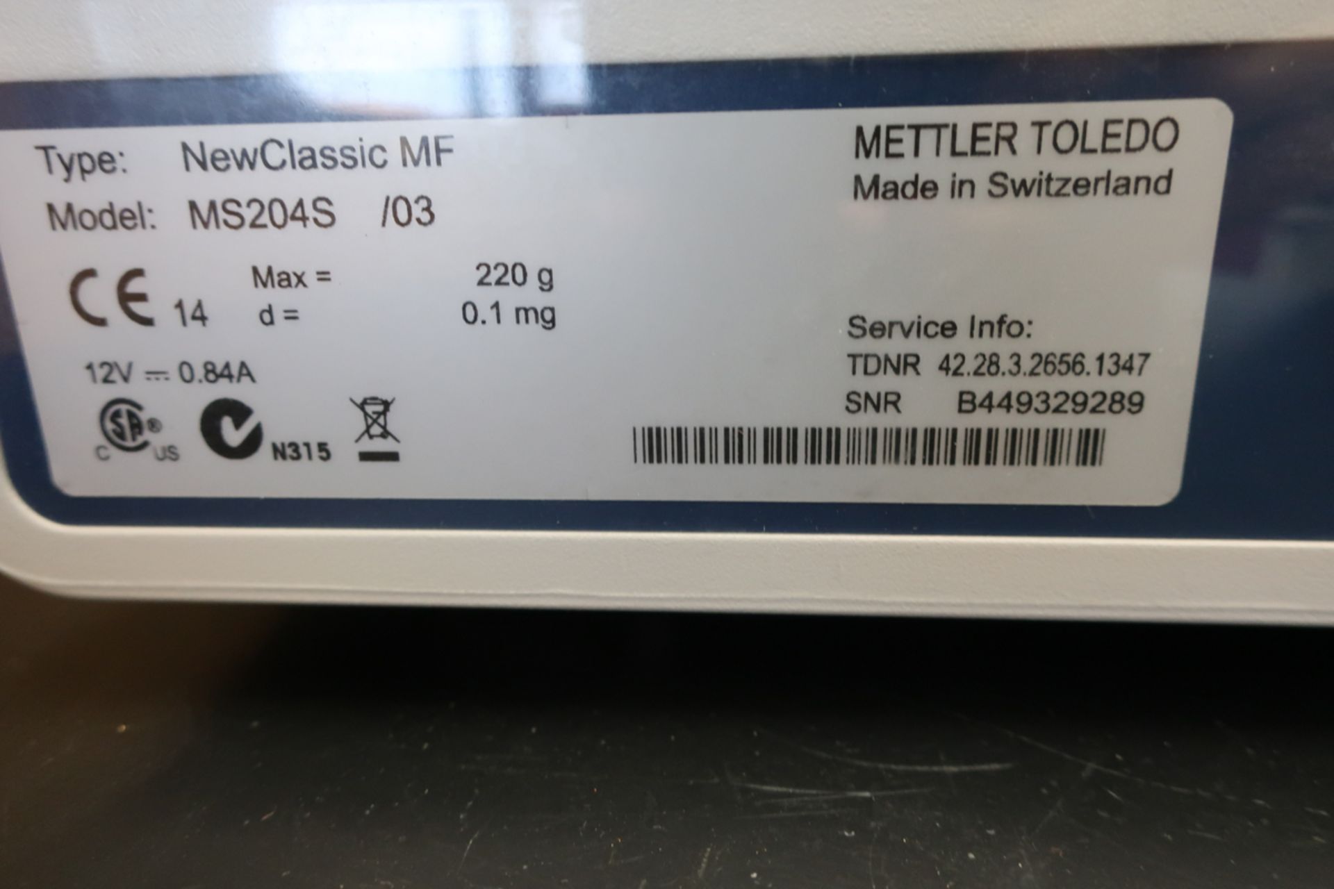 METLER TOLEDO NEWCLASSIC MS204S ANALYTICAL SCALE - Image 4 of 4