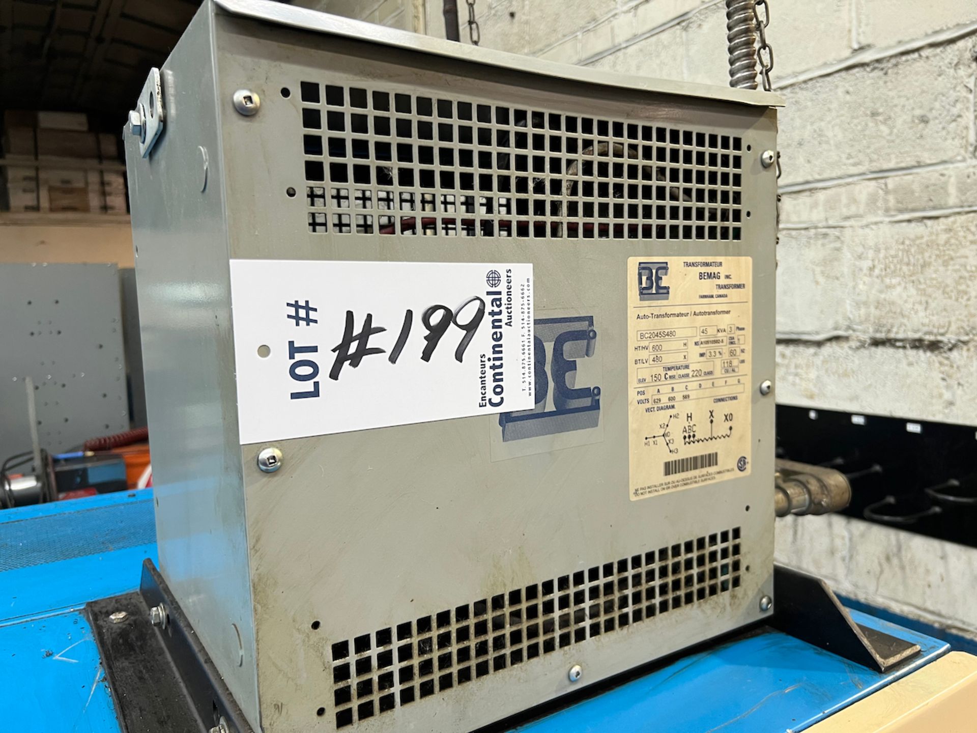 BEMAG 45 KVA TRANSFORMER, 600-480V