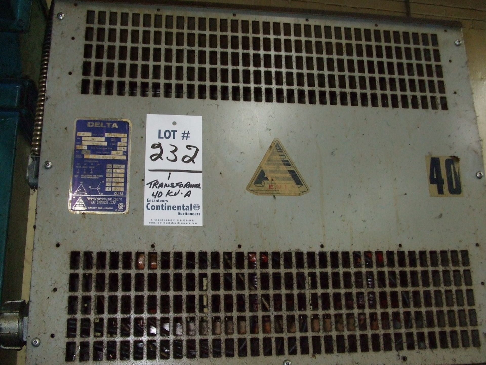 DELTA 40 KVA TRANSFORMER, 575-230/133V