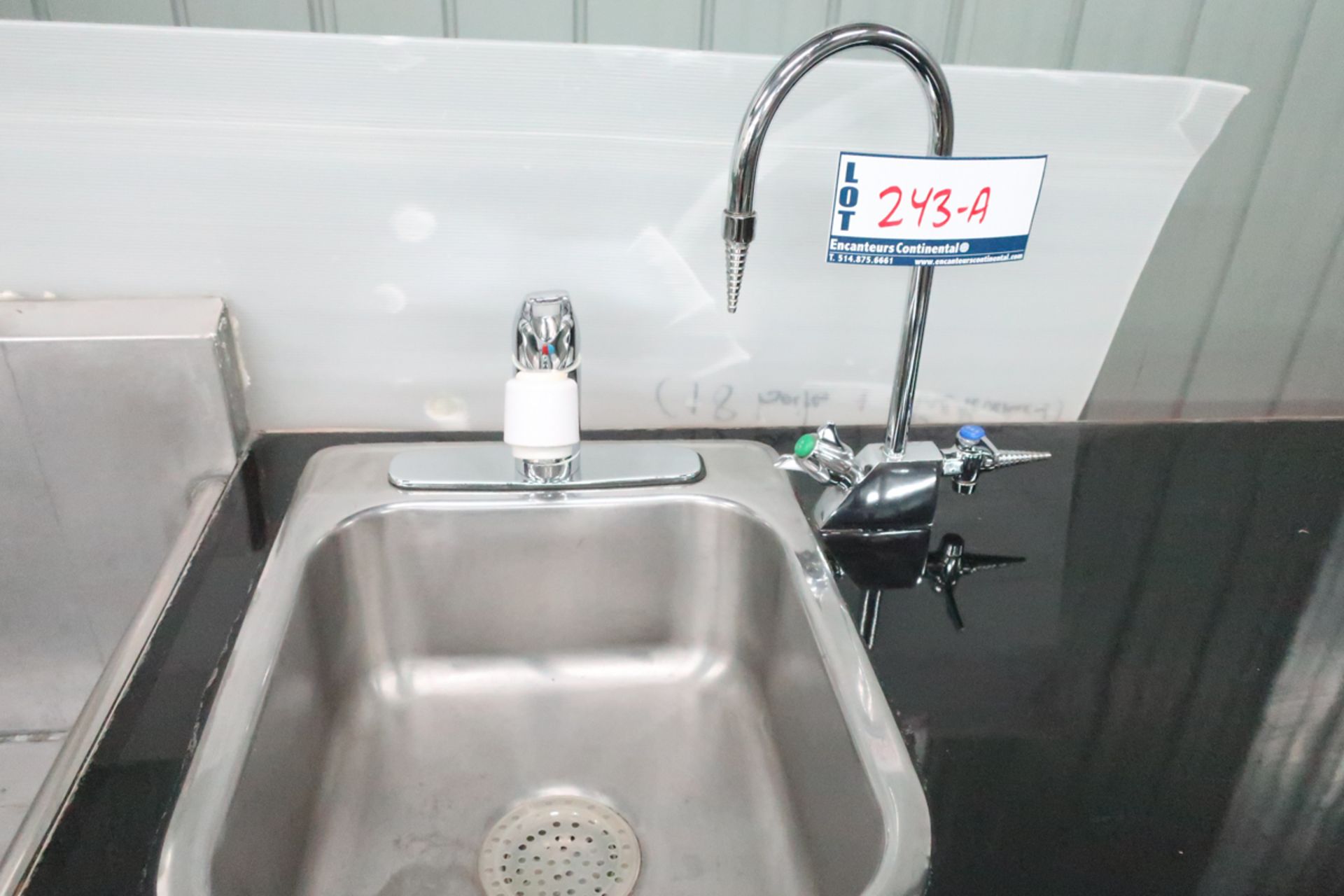 S.S. SINK WITH GAS TUBING AND FAUCET VENTURI 86"x24"x37" - Image 2 of 3