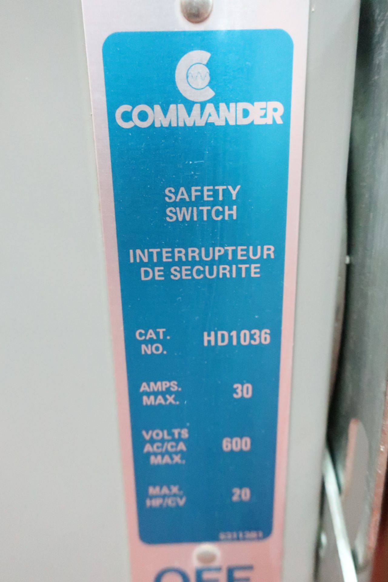 safety switch commander 30amp 600v - Image 3 of 3