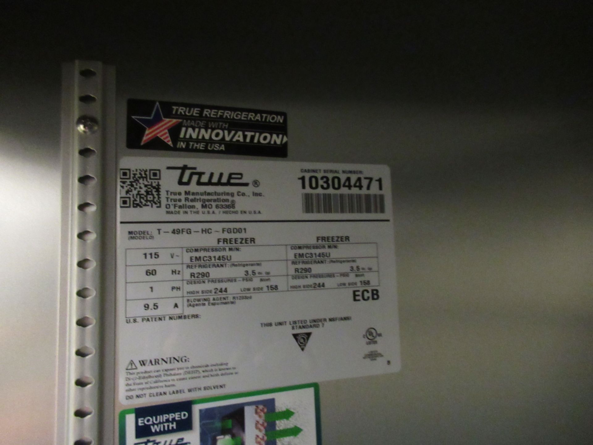 TRUE T-49FG-HC-FGD-01, 54" GLASS DOOR FREEZER, R290 HYDROCARBON REFRIGERANT, LED LIGHTING - Image 2 of 2