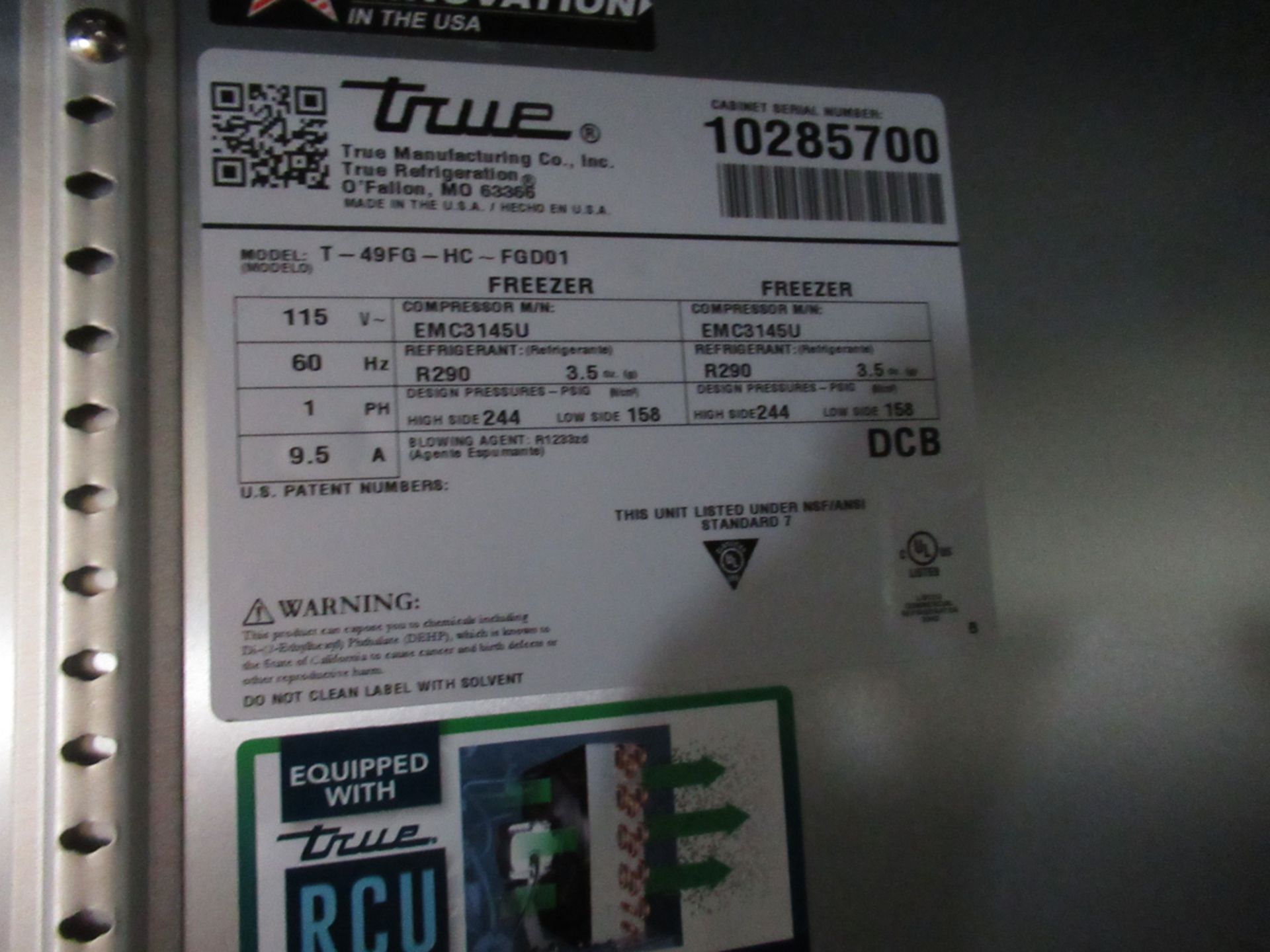 TRUE T-49FG-HC-FGD-01, 54" GLASS DOOR FREEZER, R290 HYDROCARBON REFRIGERANT, LED LIGHTING - Image 2 of 2