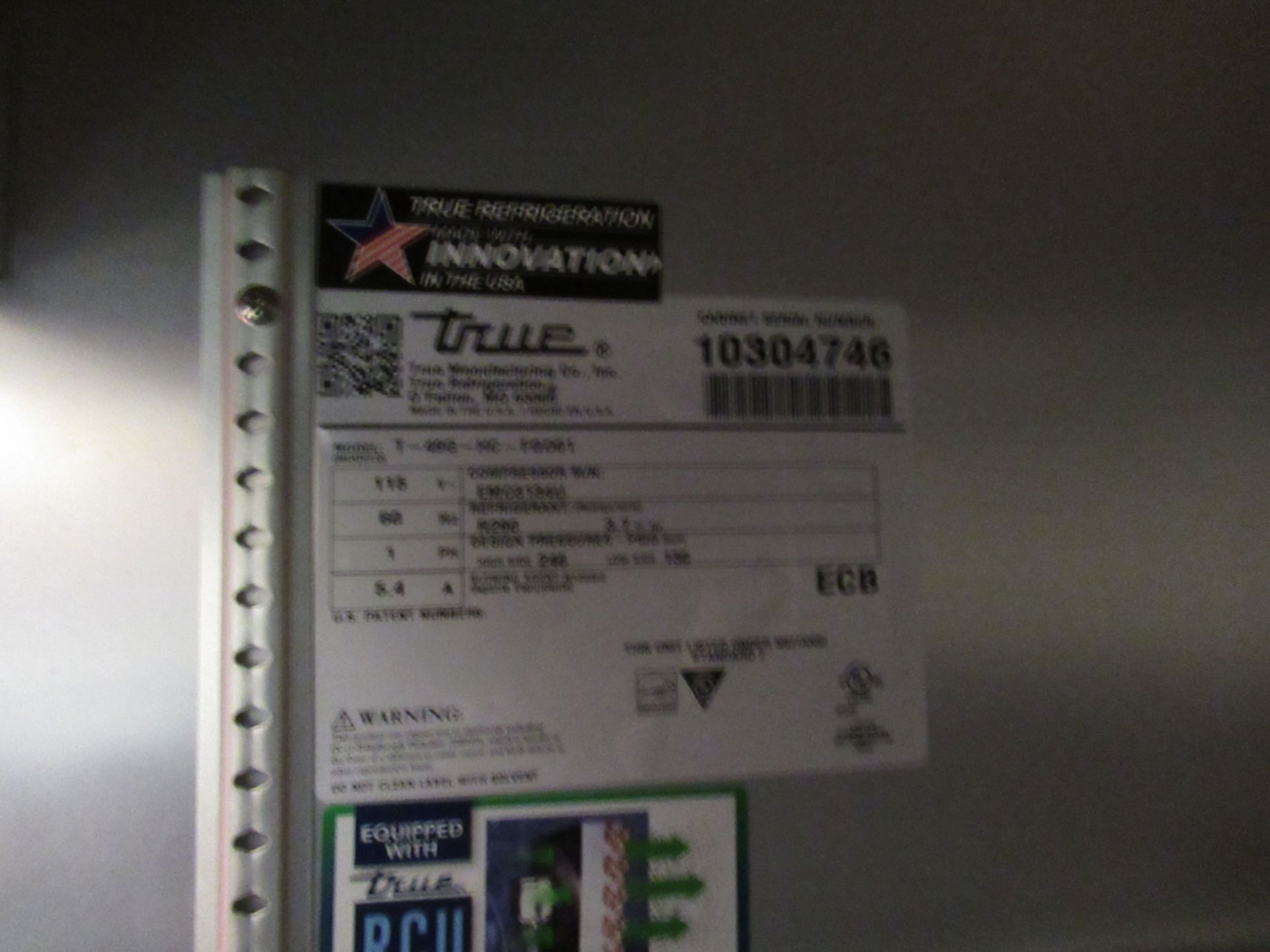 TRUE T-49G-HC-FGD-01, 54" GLASS DOOR REFRIGERATOR, R290 HYDROCARBON REFRIGERANT, LED LIGHTING , S/N: - Image 2 of 2