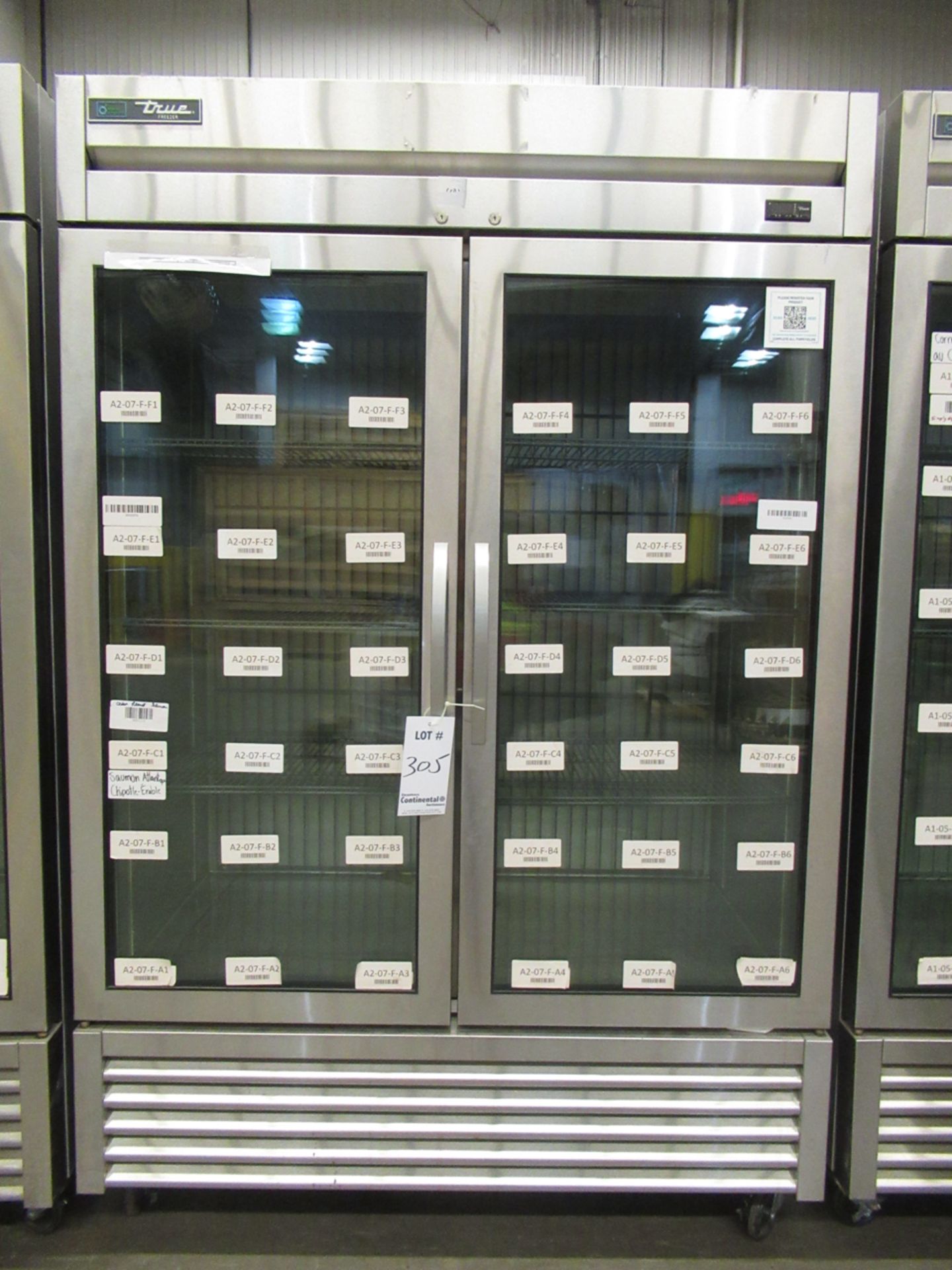 TRUE T-49FG-HC-FGD-01, 54" GLASS DOOR FREEZER, R290 HYDROCARBON REFRIGERANT, LED LIGHTING , S/N: