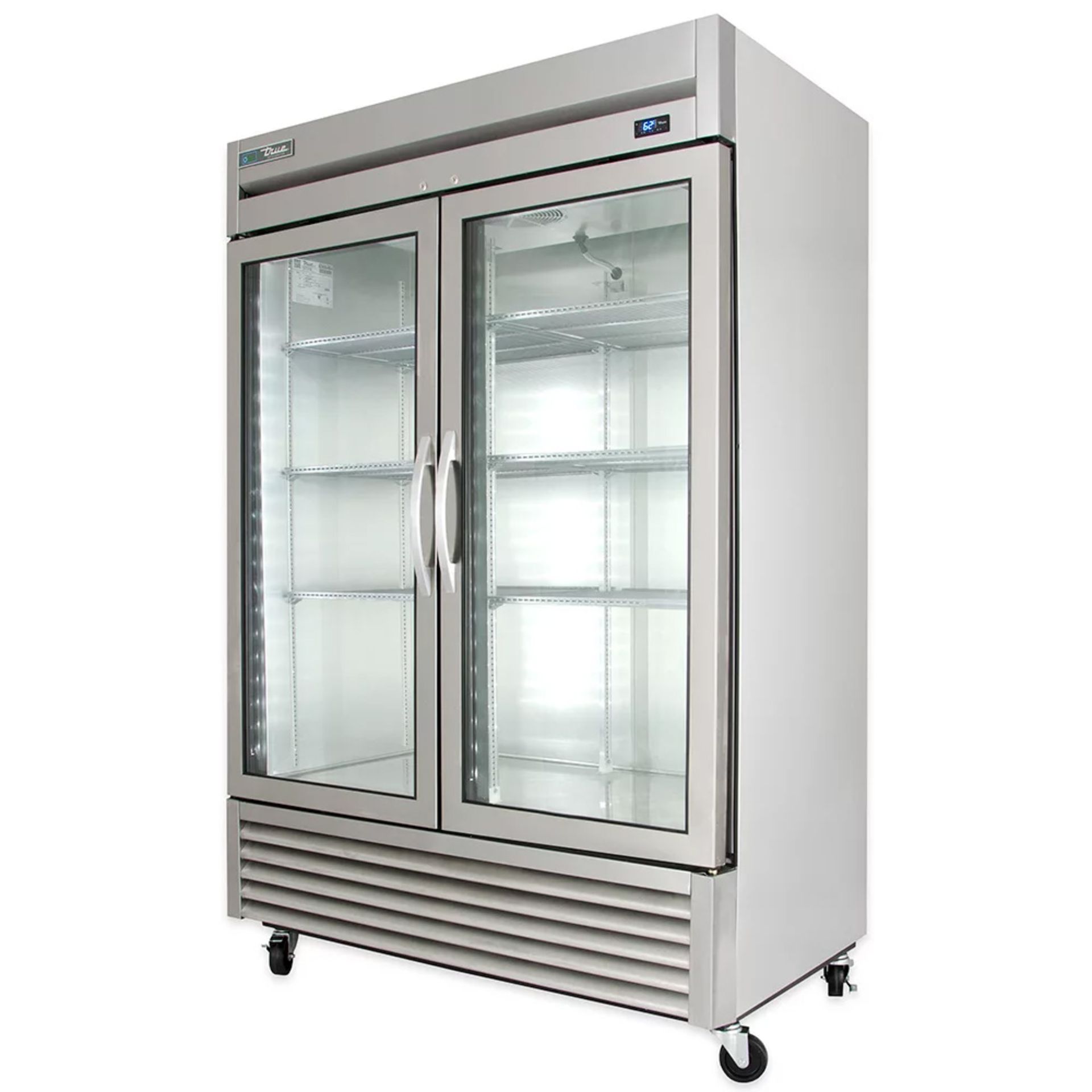 (NEW) TRUE T-49G-HC-FGD-01, 54" GLASS DOOR REFRIGERATOR, R290 HYDROCARBON REFRIGERANT, LED