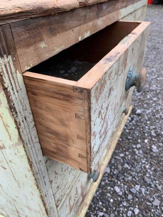 A Victorian painted pine chest of two short and - Bild 4 aus 4