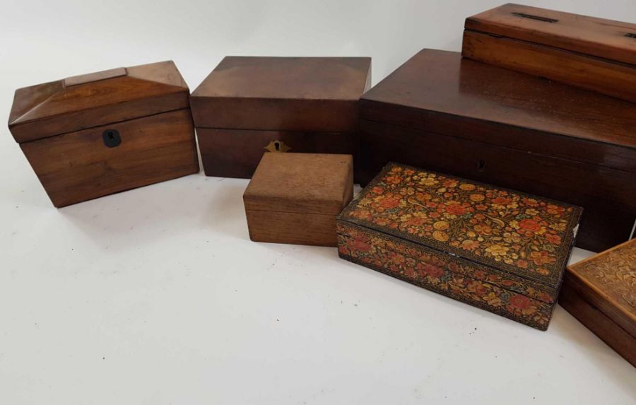 A good collection of 19th century wooden boxes, in - Bild 2 aus 5