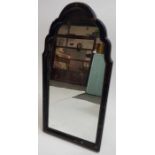 A 20th century black chinoiserie dressing mirror w