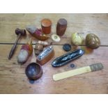 An interesting collection of treen items, to inclu