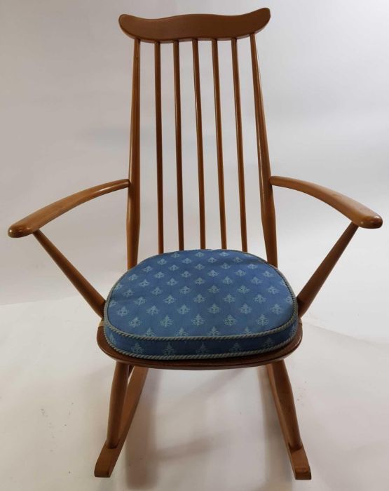 An Ercol beech and elm rocking chair